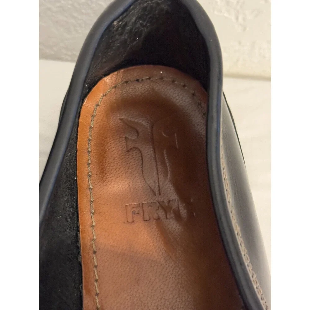Frye Black Leather‎ Moc Rub Sole Classic Loafer Womein Size 8.5